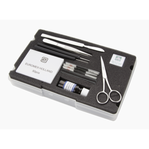 Kit professionnel de dissection de 10 pièces emballé dans un coffret en plastique