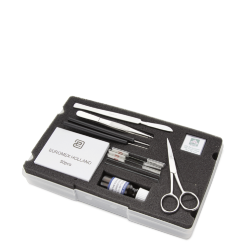 Kit professionnel de dissection de 10 pièces emballé dans un coffret en plastique