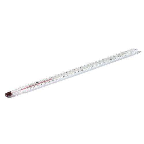 Termómetro de vidrio calibrado, 0 a 200 °C, Distribución: 1 °C