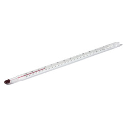 Termómetro de vidrio calibrado, 0 a 100 °C, Distribución: 0.5 °C