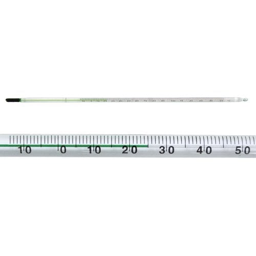 Glass thermometer With green special filling, -10 to +360 °C, Distribution: 2 °C