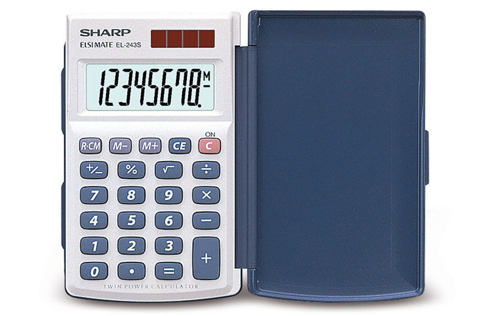 Solar pocket calculator EL243S Solar standard calculator Sharp EL