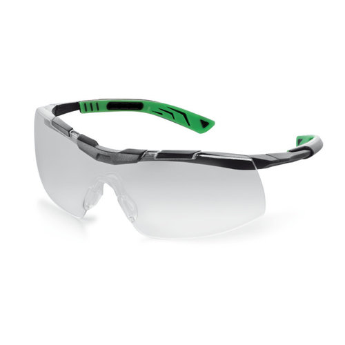 Safety glasses 5X6, gun metallic green, 5X6.03.11.00