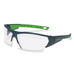 Veiligheidsbril i-works, kleurloos, antraciet/groen, 9194-175