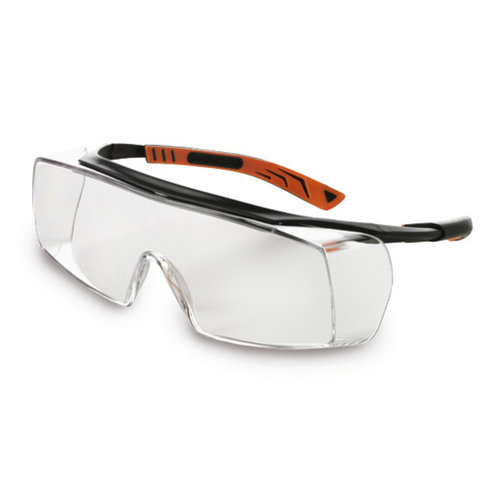 Gafas de seguridad 5X7, incoloras, pistola metal naranja, 5X7.01.00.00