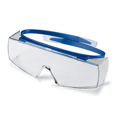 Schutzbrille super OTG, farblos, blau