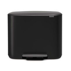 Abfalleimer mit Pedal Bo 2 Fächern: 11 + 23 l, schwarz