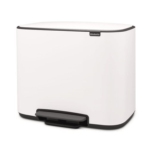 Waste bin with pedal Bo 2 compartments: 11 + 23 l, white