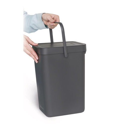 Waste bin "Sort & Go", 6 l, grey