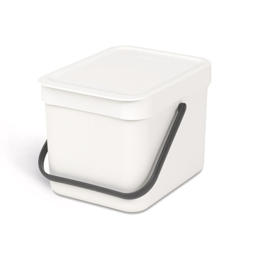 Pattumiera "Sort & Go", 6 l, bianco