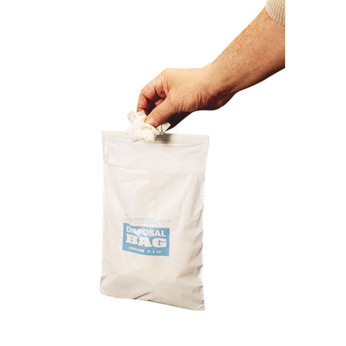 Drain bags with adhesive tape