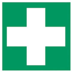 First aid and rescue signs in accordance with ISO 7010 Adhesive film, First aid, 200 x 200 mm