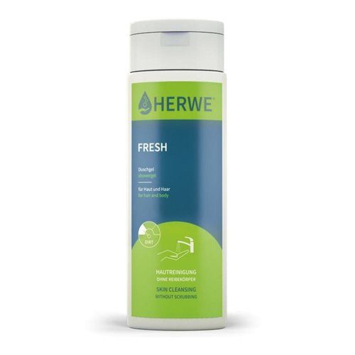 Gel douche nettoyant pour la peau HERWE FRESH, flacon de 250 ml