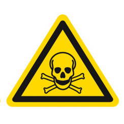 Símbolo de advertencia según ISO 7010 Etiqueta individual, Sustancias tóxicas, Longitud lateral 200 mm