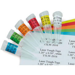 Etiquetas Tough Spots para impresora láser redonda, blanca, 13 mm, Gesch. para: 1,5-2 ml de barriles