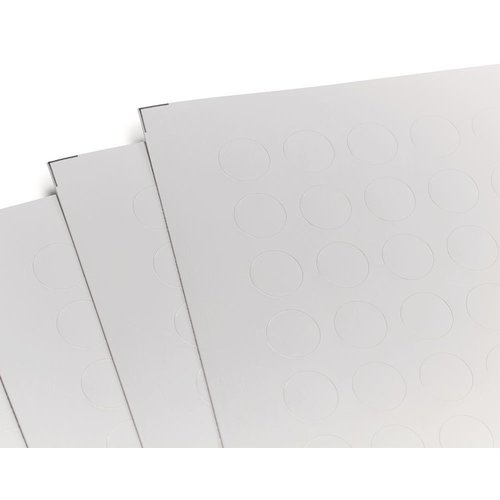 Etiquetas Tough Spots para impresora láser redonda, blanca, 11 mm, Gesch. para: 1,5-2 ml de barriles