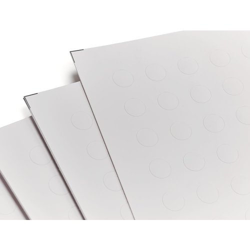 Etiquetas Tough Spots para impresora láser redonda, blanca, 9,5 mm, Gesch. para: barriles de 0,5-0,65 ml