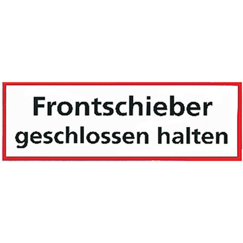 Wegbeschreibungstafel , Schieber vorne geschlossen halten, 105 x 297 mm, VGB 125, selbstklebende Folie