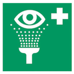 First aid and rescue signs in accordance with ISO 7010 Adhesive film, Eyewash device, 200 x 200 mm