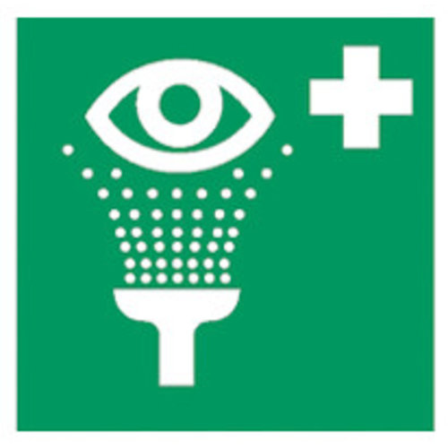 First aid and rescue signs in accordance with ISO 7010 Adhesive film, Eyewash device, 200 x 200 mm