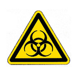 Símbolo de advertencia de acuerdo con ISO 7010 Etiqueta individual, Peligro biológico, Longitud lateral 200 mm