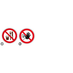 Signes d’interdiction testés dans la pratique, Aliments et boissons interdits