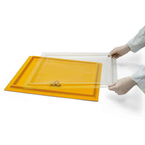 Caja protectora Amarillo, 570 x 540 x 20 mm
