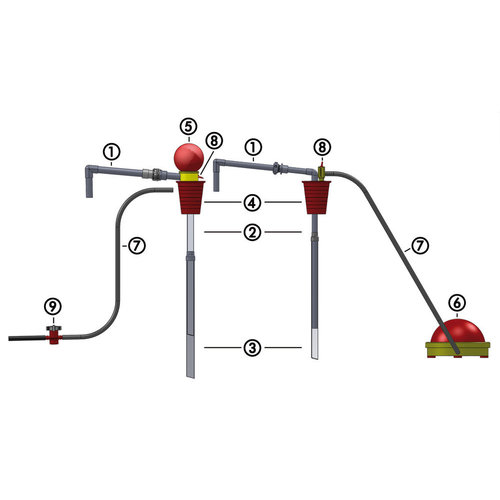 Accessori Tubo riser per pompa di riempimento OTAL® PP e PVDF, 12 mm, L 410 mm