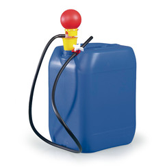 Pompa serbatoio OTAL® PP ad azionamento manuale, con tubo in PVC e rubinetto in PP/PETubi di trasporto 12 mm