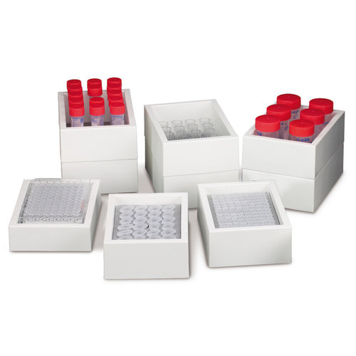 Accessoires Bloc d’échange pour tubes centrifuges avec couvercle (pour l’isolation des blocs), Gesch. pour: 6 tubes centrifuges de 50 ml type Falcon®