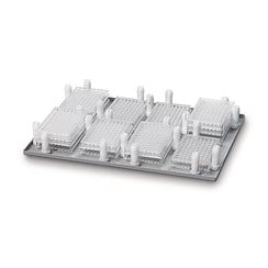 Toebehoren en houdersystemen voor microtiterplaten-schudapparaat TiMix 5 Houder met grote spanbussen voor 2 microtiterplaten