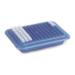 Koelbox PCR, donkerblauw naar lichtblauw