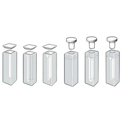 Cuvette en verre Bouchons en verre quartz, Micro, 0,7 ml