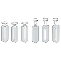 Cuvet de vidrio Tapones de vidrio de cuarzo, Half-micro, 1,4 ml