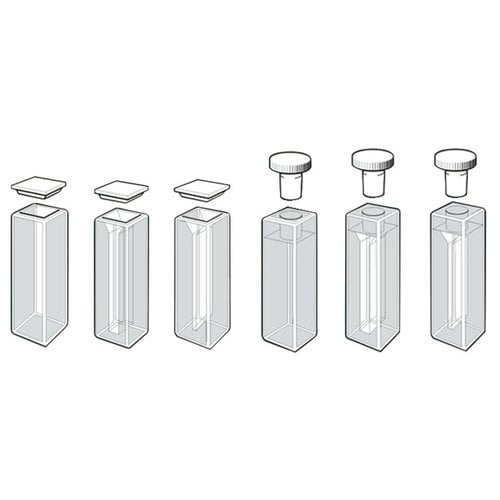 Cuvet de vidrio Tapones de vidrio de cuarzo, Half-micro, 1,4 ml