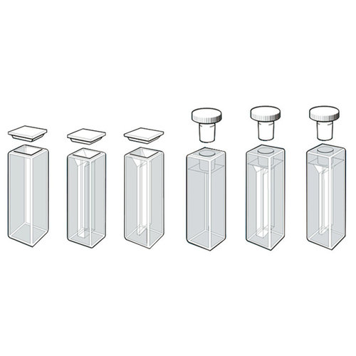 Couvercle en verre optique cuvet en verre, Demi-micro, 1,4 ml
