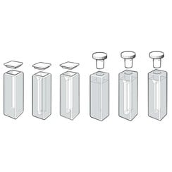 Tapa de vidrio óptico de cubeta de vidrio, Macro, 3,5 ml