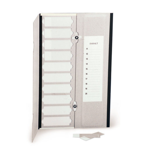 Preparation folder with one-piece hinged lid, Number of places needed: 20