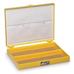 Slide boxes Hinged lid, yellow