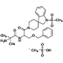 2-Amino-N-[3-(benzyloxy)-1-[1-(methylsulfonyl)spiro[indoline-3,4'-piperidin]-1'-yl]-1-oxopropan-2-yl]-2-methylpropanamide Methanesulfonate >98.0%(HPLC)(T) 250mg