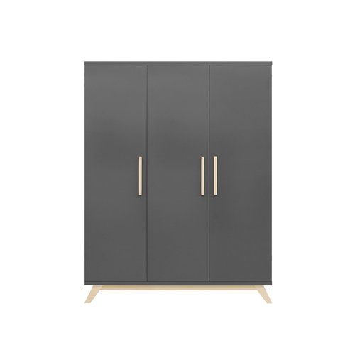 Bopita 3-Deurskast Kyan Deep Grey/Natural Bopita 3-Deurskast Kyan Deep Grey/Natural