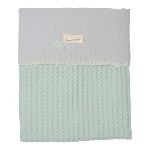 Koeka Wiegdeken Wafel/Flanel Antwerp Mint/Grey Koeka Wiegdeken Wafel/Flanel Antwerp Mint/Grey