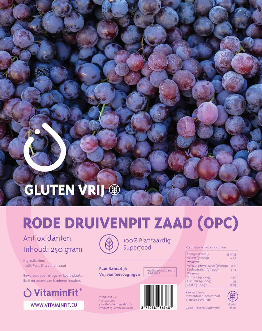 Rode Druivenpitzaad in poedervorm 250 g