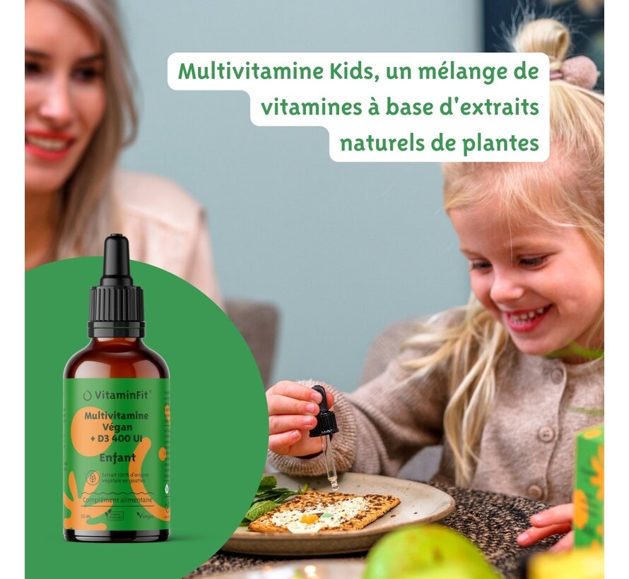 Multivitamine Végan + D3 Gouttes Enfant