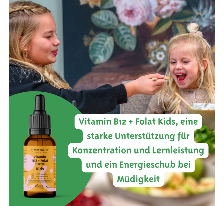 Vitamin B12 + Folat Tropfen für Kinder