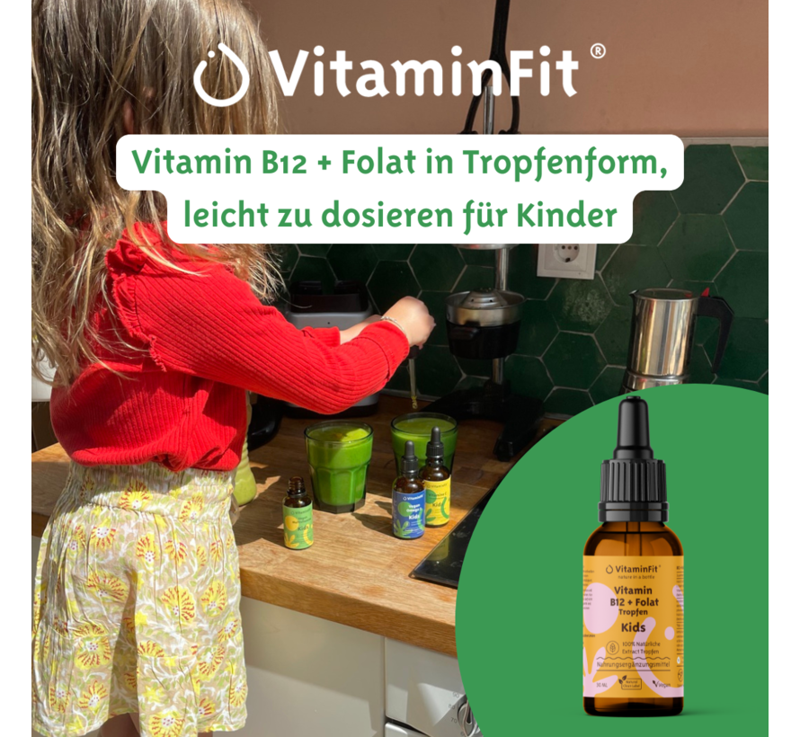 Vitamin B12 + Folat Tropfen für Kinder