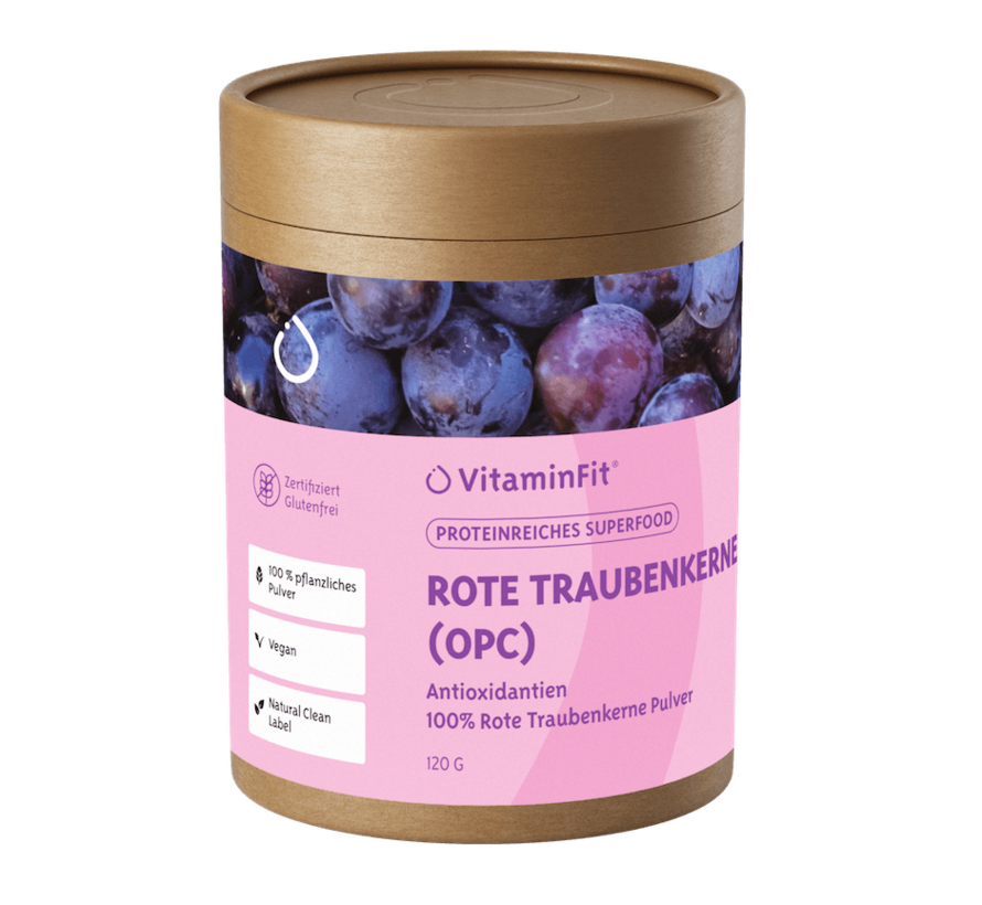 Rotes Traubenkernpulver (reich an Antioxidantien)