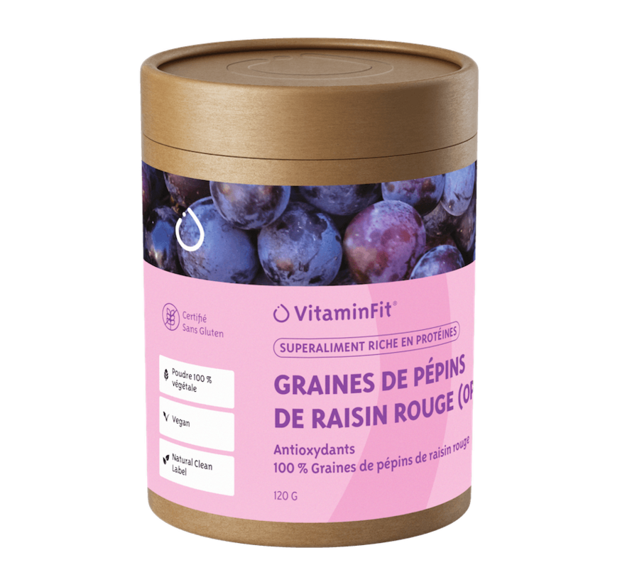 Poudre de pépins de raisin rouge (riche en antioxydants)