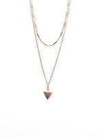 Karma Double Necklace Tubes Triangle Roseplated