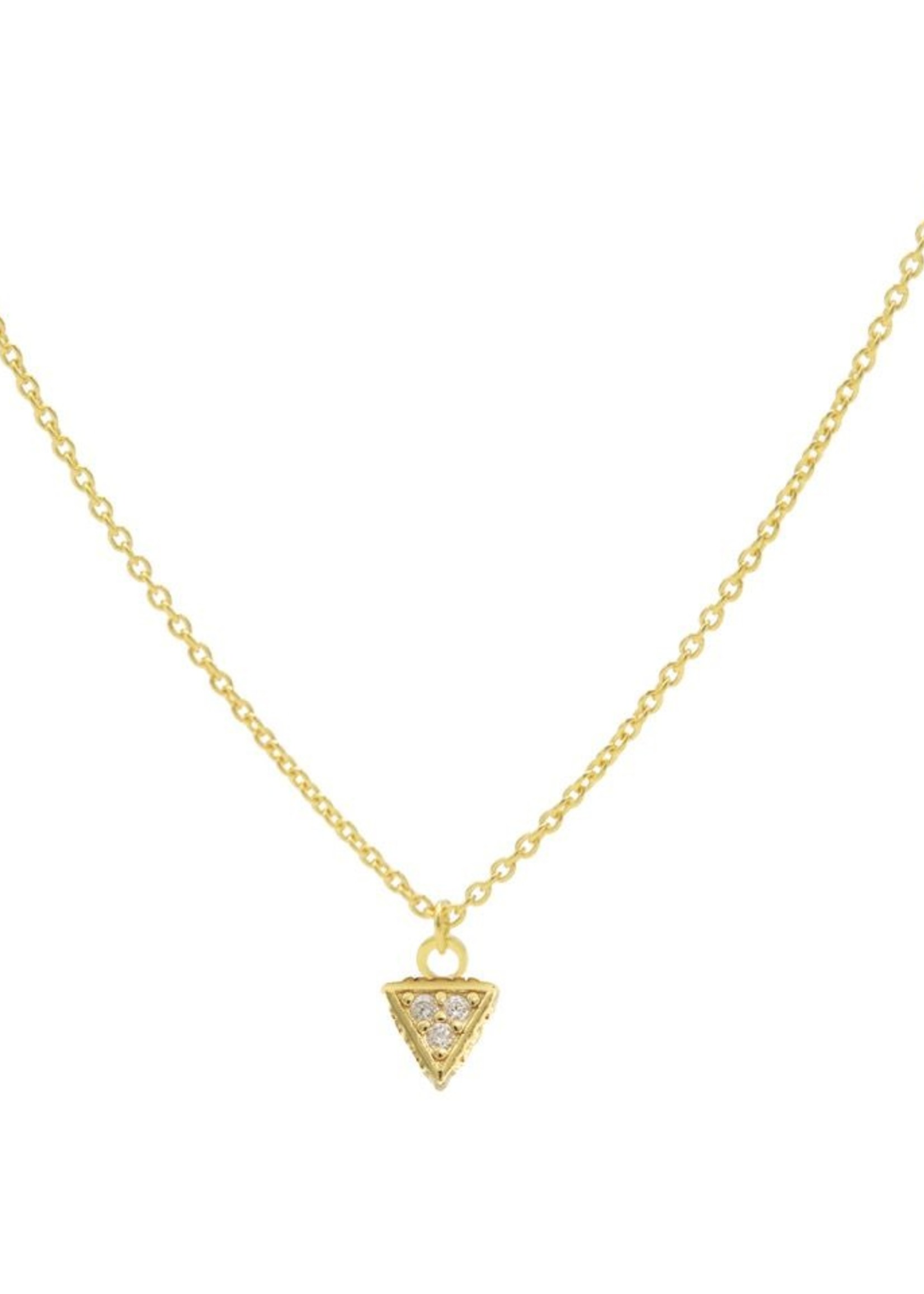 Karma Necklace Triple Zirconia Triangle Goldplated